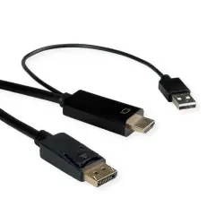 Roline UHDTV - DisplayPort kabel, M/M, 2.0m, crni