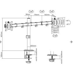 SBOX nosač za 2 monitora 13"-32", do 8kg po mon.