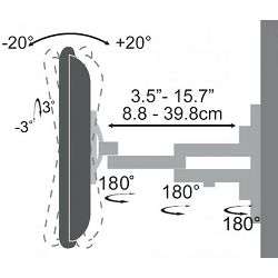 SBOX nagibni nosač s duplom rukom 23"-55", do 30kg