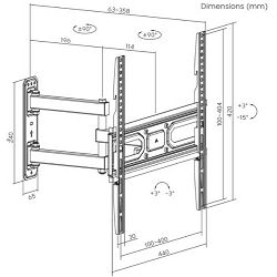 SBOX izvlačno okretni nosač 32"-55", do 35kg