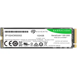 SSD SEAGATE BarraCuda 520 1.024TB M.2 2280-S2 PCIe Gen4 x4 NVMe 1.4, Read/Write: 5000/3200 MBps, TBW 250