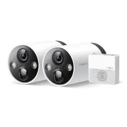 TP-Link bežične vanjske kamere (2 kom)+Tapo H200 hub, 2K QHD (2560×1440), H.264 video, RJ45, microSD do 256GB, Day/Night full color, IP65, 5200mAh punjiva baterija, Android/iOS podrška