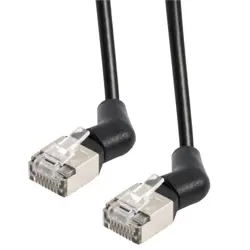 Transmedia CAT6a U FTP Patch Cable 1m black, 360° rotatable