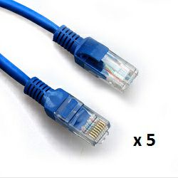 SBOX patch kabel UTP Cat 5e, 2m, plavi, 5 kom