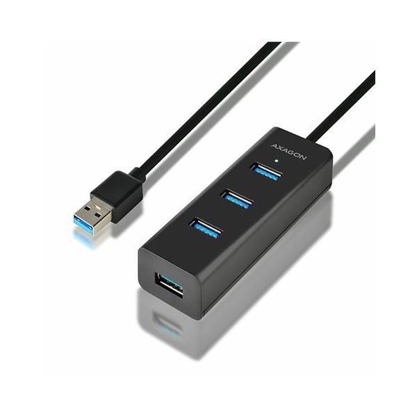 AXAGON HUE-S2BL 4x USB3.0 Charging Hub 1.2m Cable, MicroUSB Charging