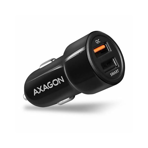 AXAGON PWC-QC5 car charger Smart 5V 2,4A + QC3.0, 30W, crni