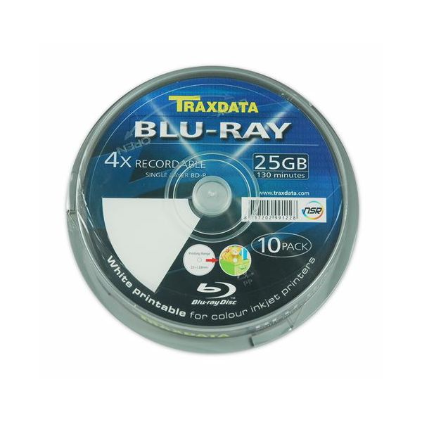 TRAXDATA OPTIČKI MEDIJ BLU RAY 25GB 4X PRINTABLE CAKE 10