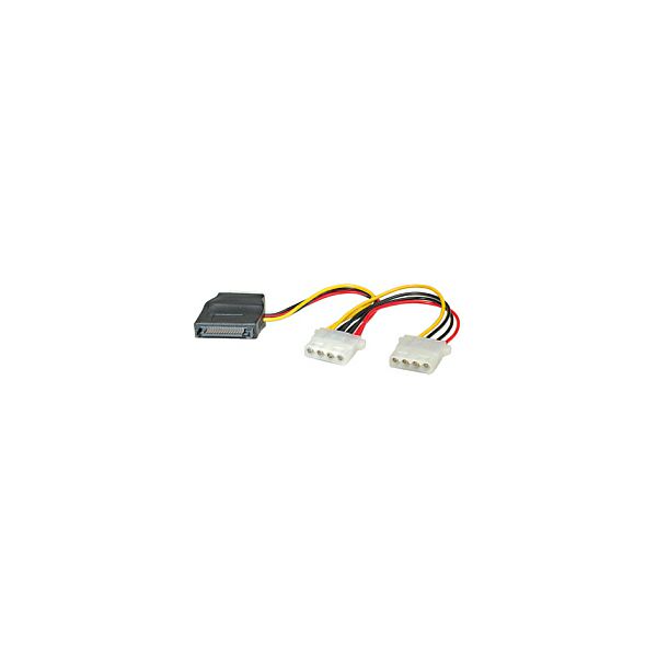 Roline interni Y-naponski kabel, SATA na 3×4-pin