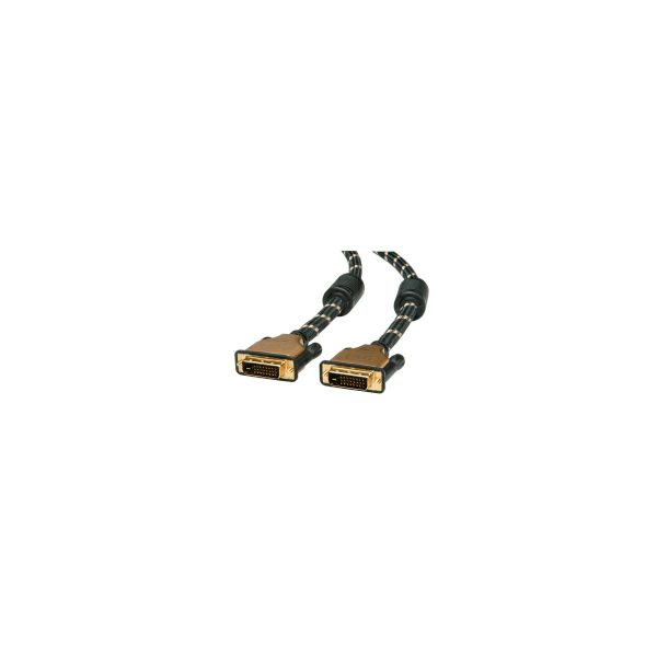 Roline GOLD DVI kabel, DVI-D (24+1) M/M, dual link, 1.0m