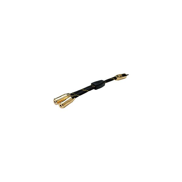 Roline GOLD adapter kabel 3.5mm Stereo, 1×M - 2×F, 0.15m