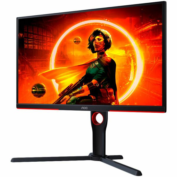 AOC Gaming Monitor 25G3ZM/BK 24.5” 240Hz VA, 1920x1090, 0.5ms, 3000:1, 178/178, Adaptive Sync, HDMI, DP, 3-sided frameless, Full Ergo, G-Menu, Black-Red, 3y