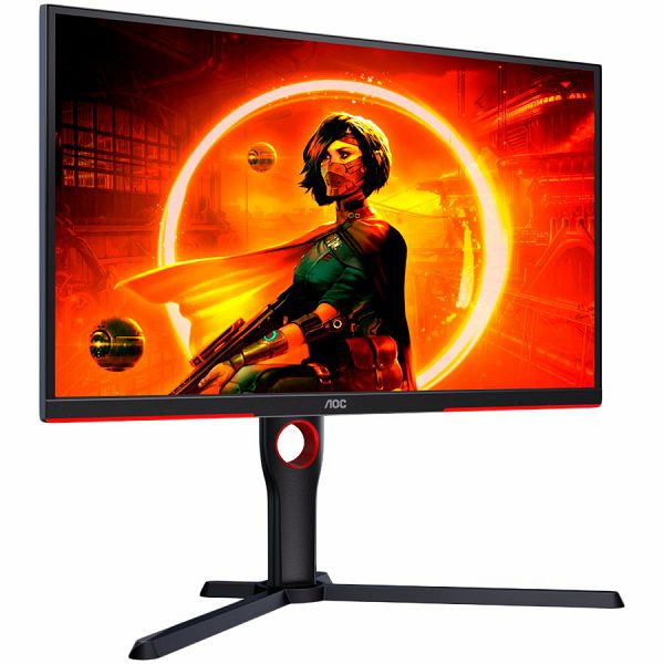AOC Gaming Monitor 25G3ZM/BK 24.5” 240Hz VA, 1920x1090, 0.5ms, 3000:1, 178/178, Adaptive Sync, HDMI, DP, 3-sided frameless, Full Ergo, G-Menu, Black-Red, 3y