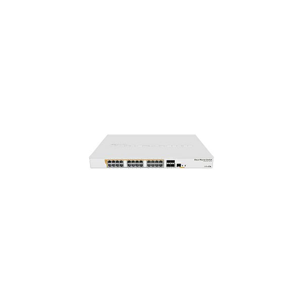 Mikrotik Cloud Router Switch CRS328-24P-4S+RM, 800 MHz CPU, 512MB RAM, 24×G-LAN (all PoE-out), 4xSFP+, RouterOS L5/SwitchOS (dual boot), 1U rackmount kučište, 500W PSU 