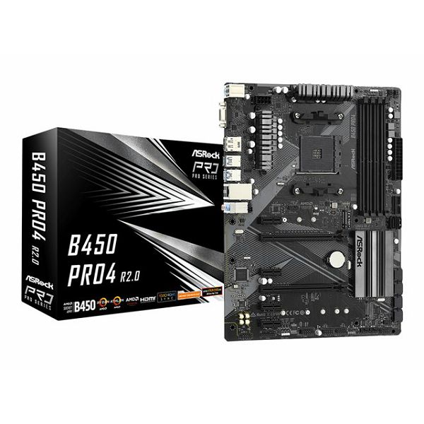 ASROCK B450 PRO4 R2.0 AM4 DDR4 4xSATA