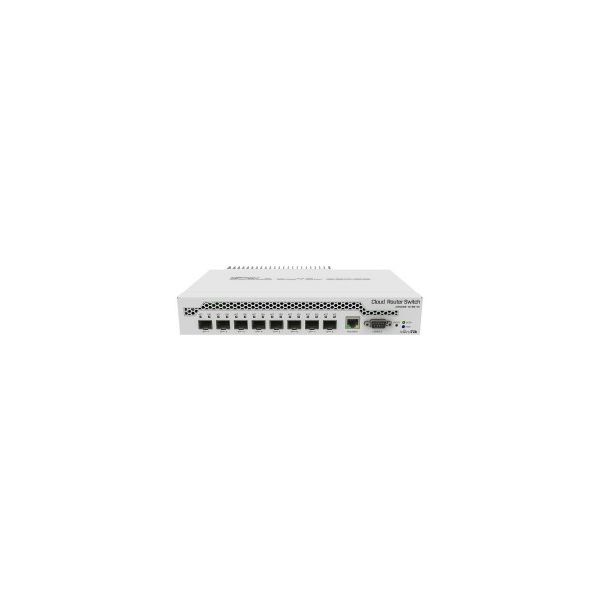 Mikrotik Cloud Router Switch 309-1G-8S+IN, Dual core 800MHz CPU, 512MB RAM, 1×GLAN, 8×SFP+ cages, RouterOS, L5 or SwitchOS (dual boot), pasivno desktop kučište, rackmount ears, PSU