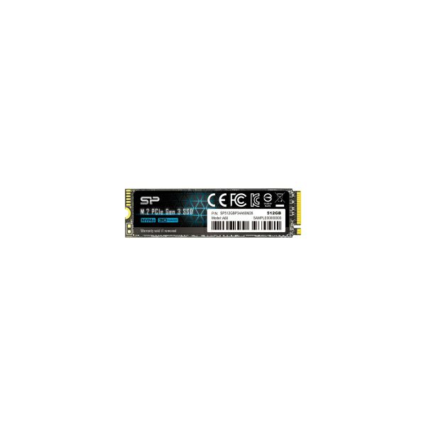 Silicon Power A60 512GB PCIe Gen3 x 4 & NVMe 1.3, SLC, R/W: 2200/1600MB/s