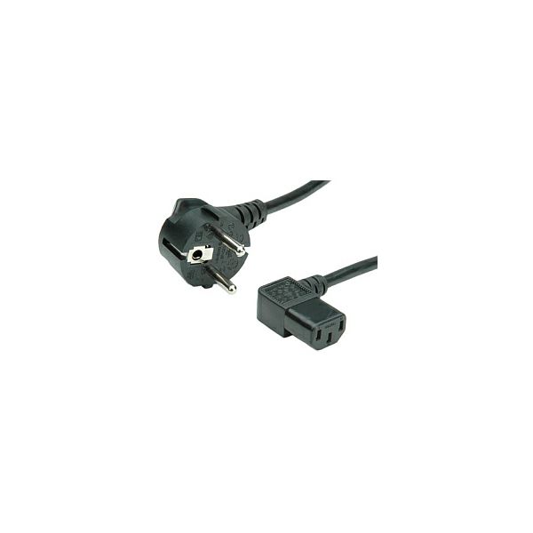 Roline naponski kabel, kutni IEC320 C13 konektor, crni, 1.8m