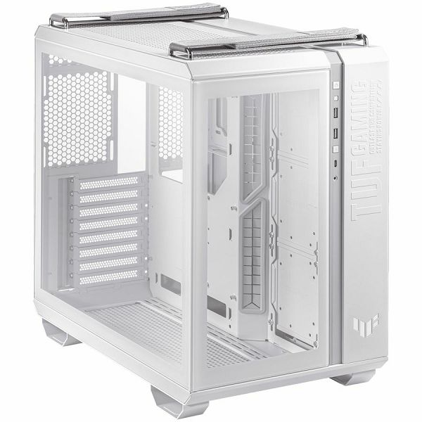 ASUS TUF Gaming GT502 ATX Gaming case White, Dual Chamber Chassis, Panoramic View, Tempered Glass front and side panel, Tool-Free side panels, Front Panel High-Speed USB Type-C