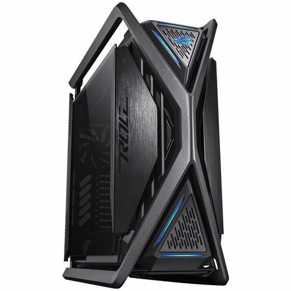 ASUS ROG Hyperion GR701 E-ATX Gaming case Black, 420 mm dual radiator support, four 140 mm fans, metal GPU holder, component storage, ARGB fan hub, Aura Sync, Dual USB Type-C ports, 60W fast charging