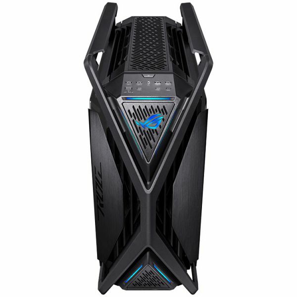 ASUS ROG Hyperion GR701 E-ATX Gaming case Black, 420 mm dual radiator support, four 140 mm fans, metal GPU holder, component storage, ARGB fan hub, Aura Sync, Dual USB Type-C ports, 60W fast charging