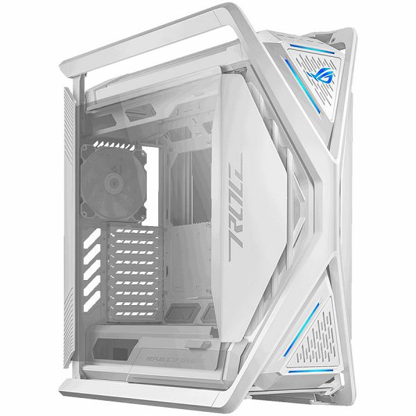 ASUS ROG Hyperion GR701 E-ATX Gaming case White, 420 mm dual radiator support, four 140 mm fans, metal GPU holder, component storage, ARGB fan hub, Aura Sync, Dual USB Type-C ports, 60W fast charging