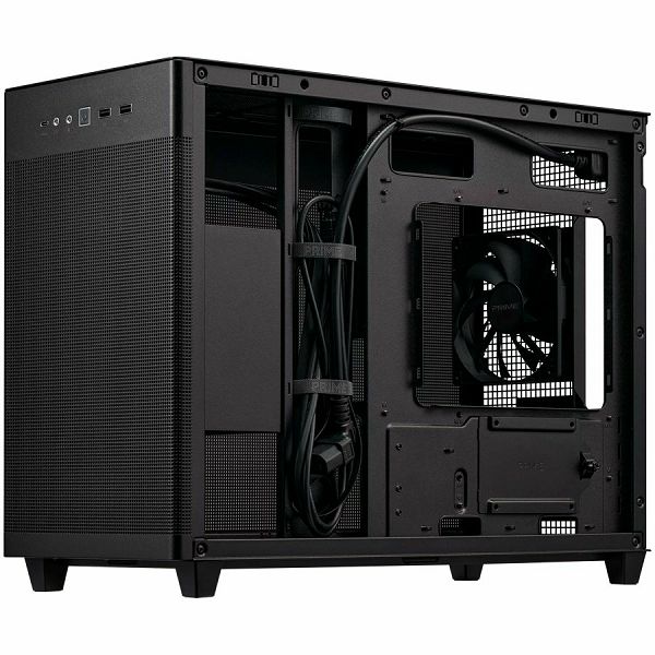 ASUS Prime AP201 MicroATX Case Black - stylish 33-liter MicroATX case with tool-free side panels and a quasi-filter mesh, with support for 360 mm coolers, graphics cards up to 338 mm long, and standar