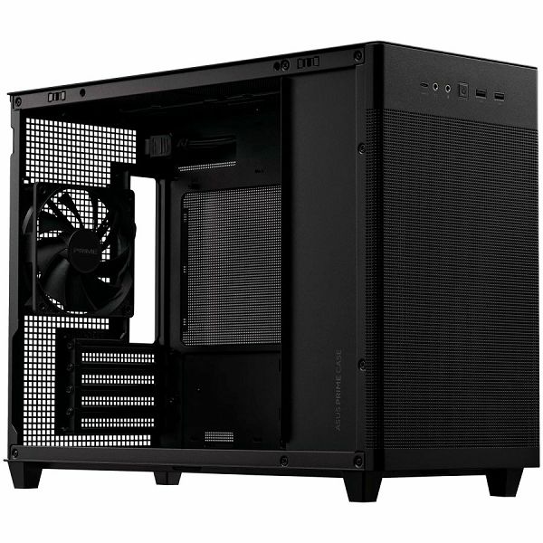 ASUS Prime AP201 MicroATX Case Black - stylish 33-liter MicroATX case with tool-free side panels and a quasi-filter mesh, with support for 360 mm coolers, graphics cards up to 338 mm long, and standar