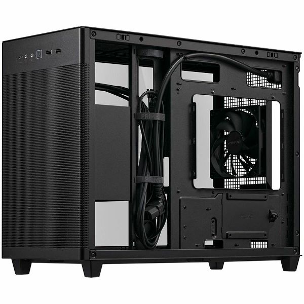 ASUS Prime AP201 Tempered Glass MicroATX Case Black - stylish 33-liter MicroATX case with tool-free side panels, with support for 360 mm coolers, graphics cards up to 338 mm long, and standard ATX PSU