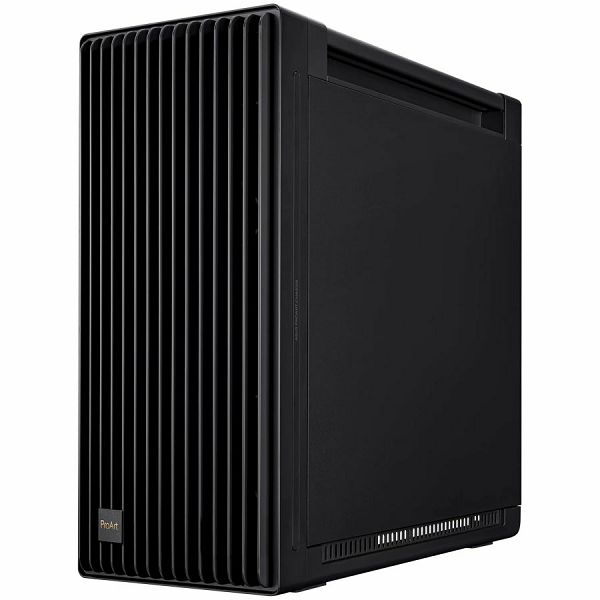 ASUS ProArt PA602 E-ATX Computer case, 420 mm radiator support, one 140 mm and two 200mm pre-installed system fans, front panel IR dust indicator, power lock latch, tool-less PCIe mounting, USB 20Gbps