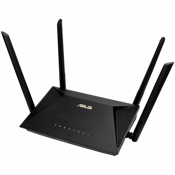 ASUS RT-AX53U AX1800 Dual-Band WiFi 6 (802.11ax) Router supporting MU-MIMO and OFDMA technology, with AiProtection Classic network security powered by Trend Micro, compatible with ASUS AiMesh WiFi sys