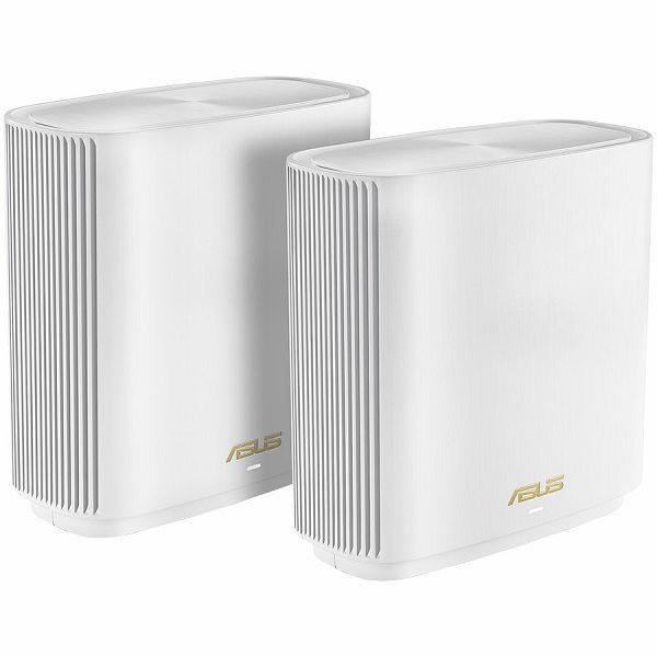 ASUS ZenWiFi XT9 White (2-pack) AX7800 Tri-Band WiFi 6 (802.11ax) Mesh System, Easy Setup & Management, ASUS RangeBoost Plus technology, Flexible Backhaul Choice, Comprehensive Home Network Security