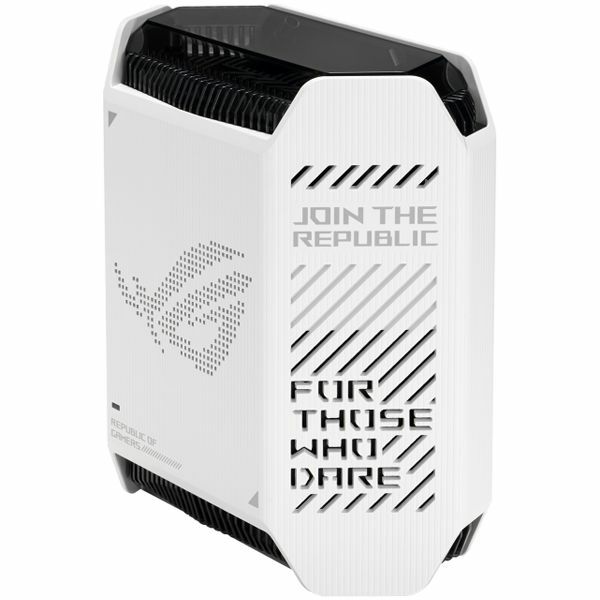 ASUS ROG Rapture GT6 White (1-pack) AX10000 Tri-Band WiFi 6 (802.11ax) Gaming Mesh Router, 2.5G WAN port, LAN Aggregation, UNII-4 spectrum, ASUS RangeBoost Plus, Triple-level game acceleration, free n