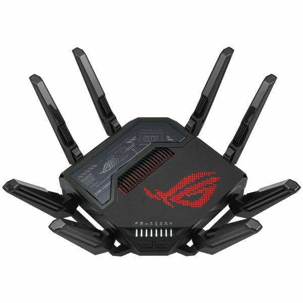 ASUS ROG Rapture GT-BE98 BE25000 Quad-Band WiFi 7 (802.11be) Gaming Router, 320MHz bandwidth, 4096-QAM, dual 10G ports, backup WAN, Triple-level Game Acceleration, Mobile Game Mode, AURA RGB, AiMesh s