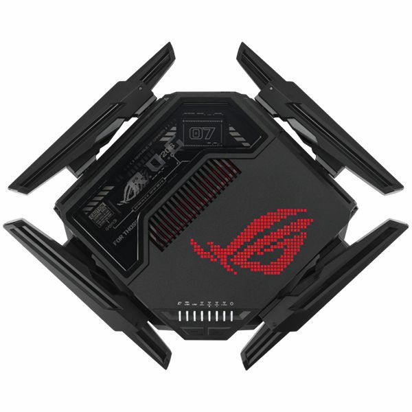 ASUS ROG Rapture GT-BE98 BE25000 Quad-Band WiFi 7 (802.11be) Gaming Router, 320MHz bandwidth, 4096-QAM, dual 10G ports, backup WAN, Triple-level Game Acceleration, Mobile Game Mode, AURA RGB, AiMesh s