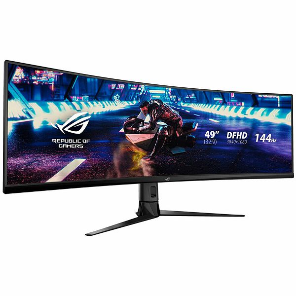 ASUS ROG Strix XG49VQ Curved Gaming Monitor - 49", 32:9 (3840 x 1080), 1800R Curvature, 144Hz, FreeSync 2 HDR, DisplayHDR 400, DCI-P3: 90%, Shadow Boost