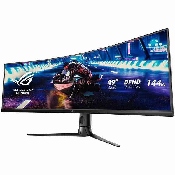 ASUS ROG Strix XG49VQ Curved Gaming Monitor - 49", 32:9 (3840 x 1080), 1800R Curvature, 144Hz, FreeSync 2 HDR, DisplayHDR 400, DCI-P3: 90%, Shadow Boost