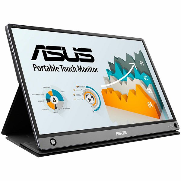 ASUS ZenScreen Touch MB16AMT USB portable monitor — 16 (15.6 viewable), IPS, Full HD, 10-point Touch, Built-in Battery, Hybrid Signal Solution, USB Type-C, Micro-HDMI, Compatible with Laptops, Sma