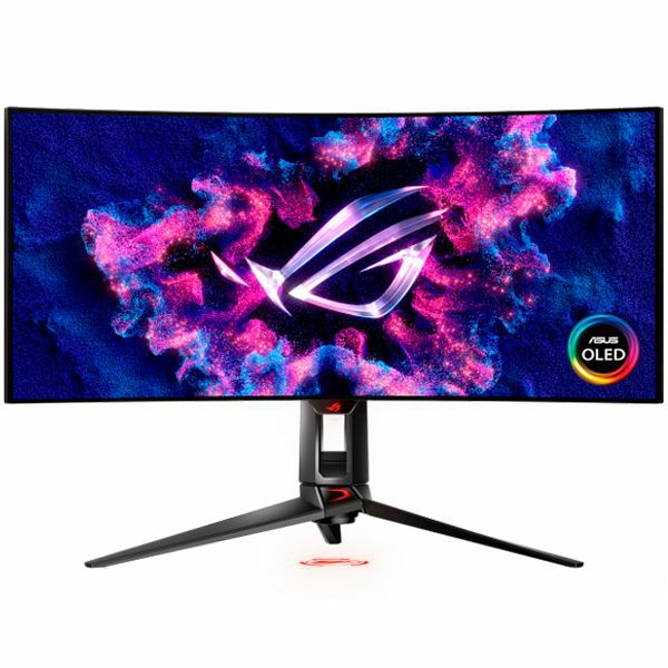 ASUS ROG Swift OLED PG34WCDM Curved Gaming Monitor - 34" (33.9" viewable), UWQHD (3440 x 1440), OLED, 800R Curvature, 240 Hz, 0.03 ms (GTG), G-SYNC compatible, custom heatsink, uniform brightness, ROG