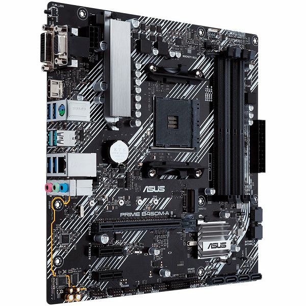 ASUS PRIME B450M-A II AM4 mATX MB - AMD B450 4xDIMM DDR4 1xM.2 6xSATA PCIe 3.0 1Gb Ethernet 1xD-SUB 1xDVI-D 1xHDMI and Aura Sync RGB lighting support