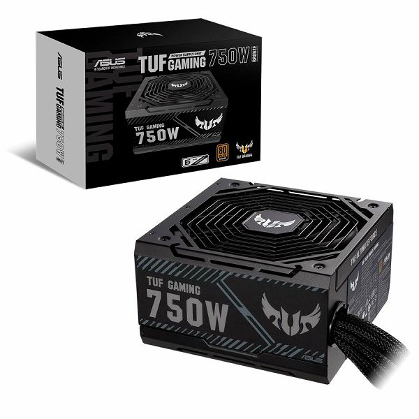 ASUS TUF Gaming 750W 80 Plus Bronze PSU, Military-grade Certification, Axial-tech fan design, Dual ball fan bearings, 0dB technology, Sleeved cables, 6-year warranty