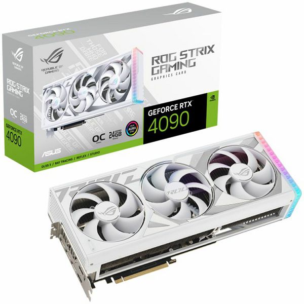 ASUS Video Card NVidia ROG Strix GeForce RTX 4090 White OC Edition 24GB GDDR6X VGA with DLSS 3 and chart-topping thermal performance, PCIe 4.0, 2xHDMI 2.1a, 3xDisplayPort 1.4a