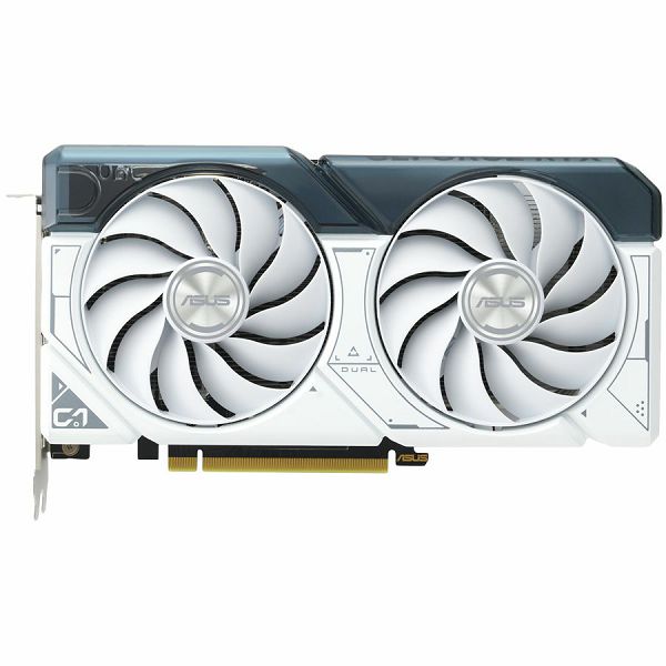 ASUS Video Card NVidia Dual GeForce RTX 4060 White OC Edition 8GB GDDR6 VGA with two powerful Axial-tech fans and a 2.5-slot design for broad compatibility, PCIe 4.0, 1xHDMI 2.1a, 3xDisplayPort 1.4a