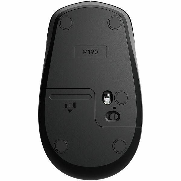 LOGITECH M190 Full-size wireless mouse - MID GREY - 2.4GHZ - EMEA - M190