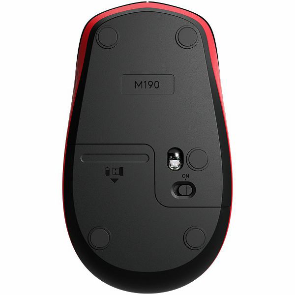 LOGITECH M190 Full-size wireless mouse - RED - 2.4GHZ - EMEA - M190