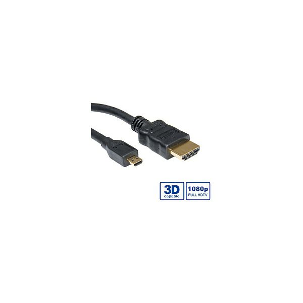 Roline VALUE HDMI kabel sa mrežom, TIP A (M) - TIP D (M) (micro), 2.0m