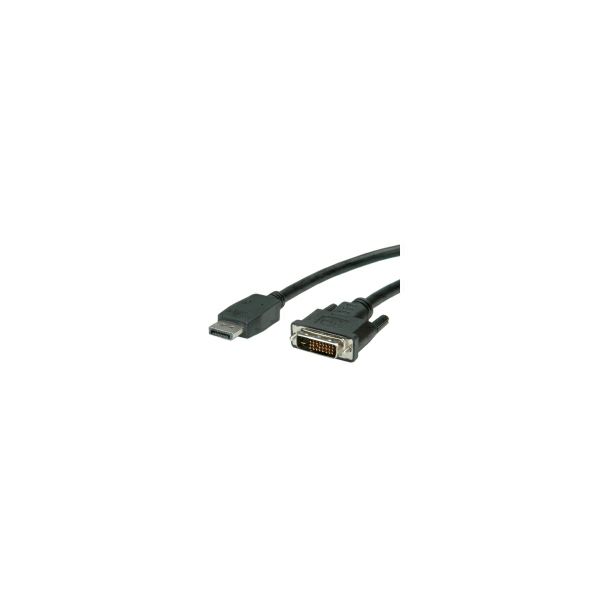 Roline VALUE DisplayPort kabel, DP M na DVI-D (24+1) M, 1.0m