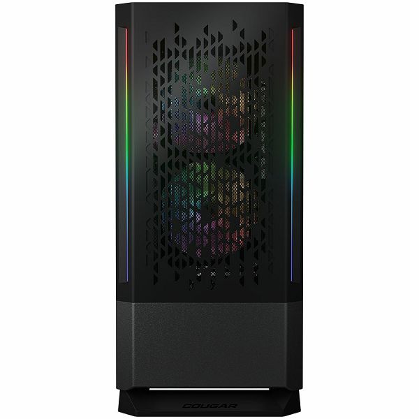 COUGAR | MX430 Air RGB Black | PC Case | Mid Tower / Air Vents Front Panel with ARGB strips / 3 x ARGB Fans / 4mm TG Left Panel