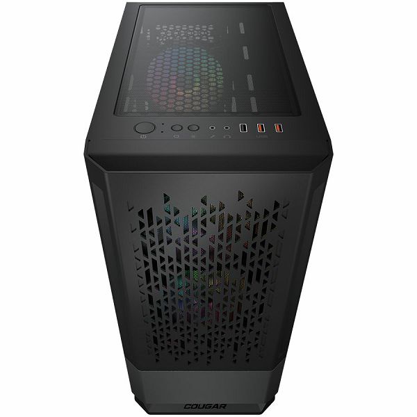 COUGAR | MX430 Air RGB Black | PC Case | Mid Tower / Air Vents Front Panel with ARGB strips / 3 x ARGB Fans / 4mm TG Left Panel