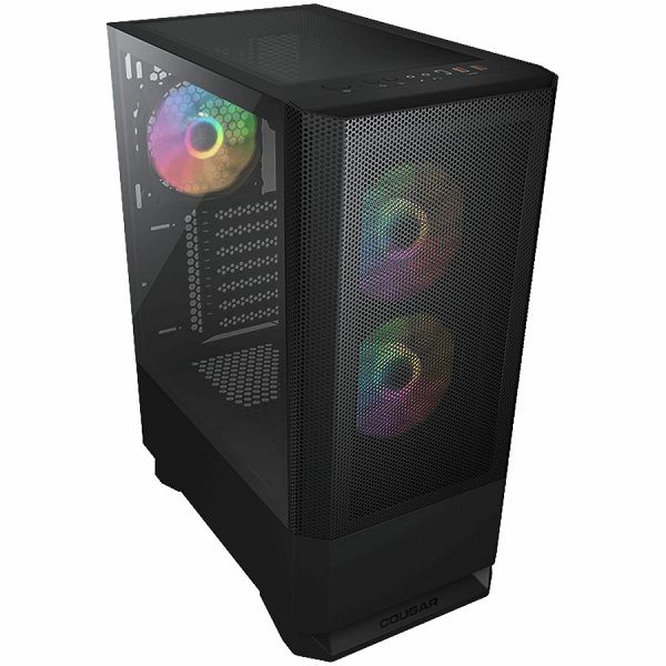 COUGAR | MX430 Mesh RGB Black | PC Case | Mid Tower / Mesh Front Panel / 3 x ARGB Fans / 4mm TG Left Panel