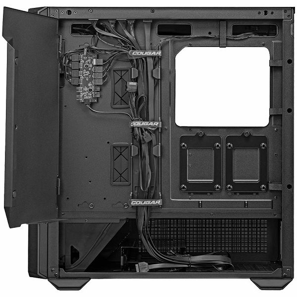 COUGAR | MX600 Black | PC Case | Mid Tower / Mesh Front Panel / 3 x 140mm + 1 x 120mm Fans / Transparent Left Panel